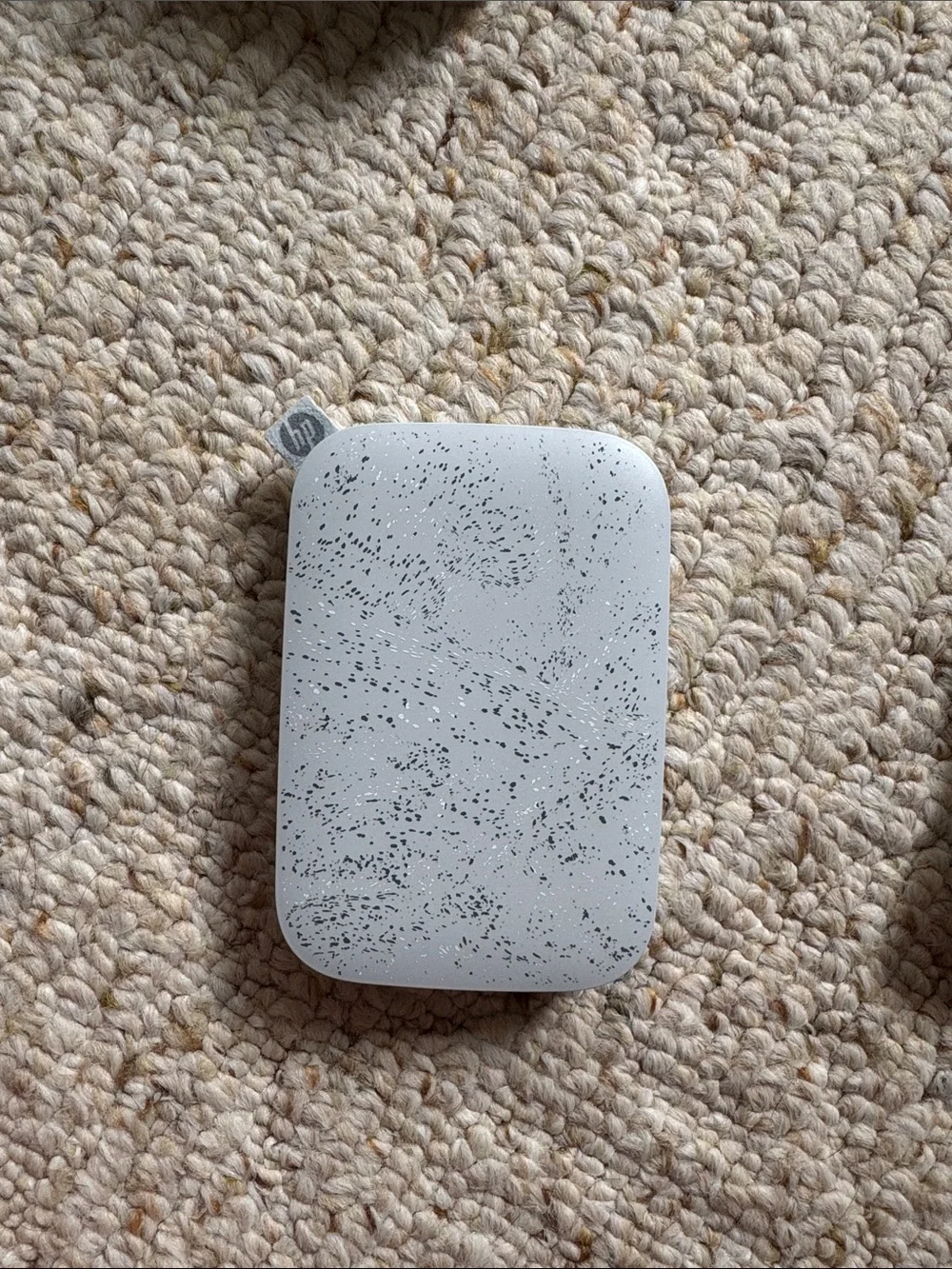 HP White Speckled Portable photo printer